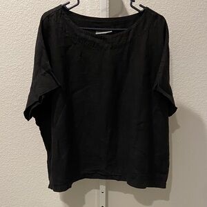 Bryn Walker 100% Linen Black Blouse L
